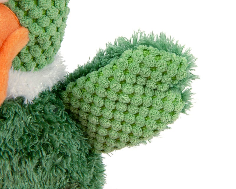 goDog Checkers Sitting Duck Squeaky Plush Dog Toy, Chew Guard Technology - Green, Large - Image 4